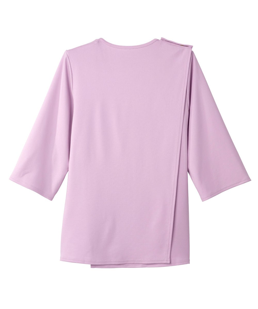 Women's Open Back Embroidered 3/4 Sleeve Top