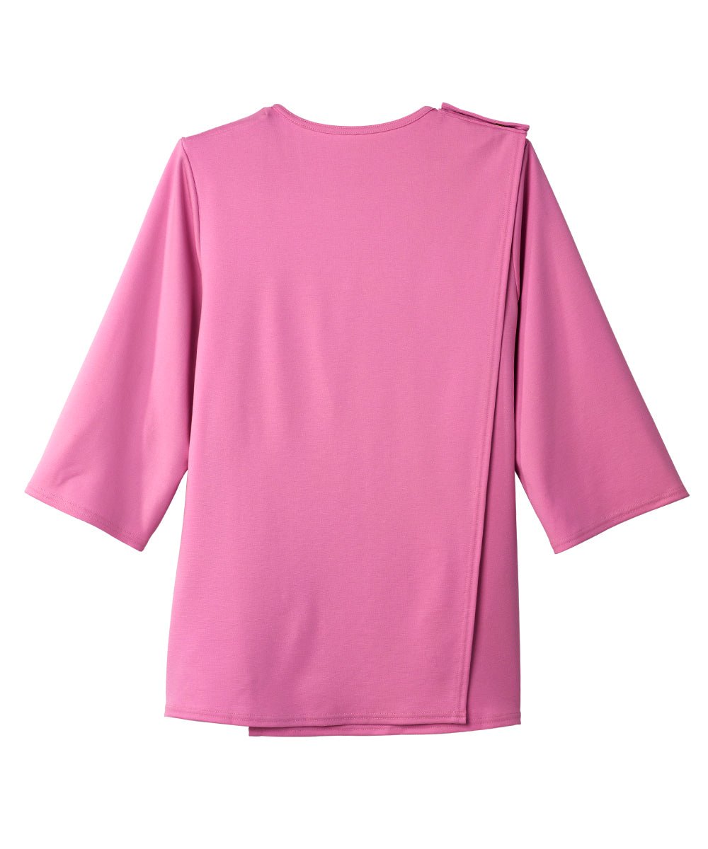Women's Open Back Embroidered 3/4 Sleeve Top