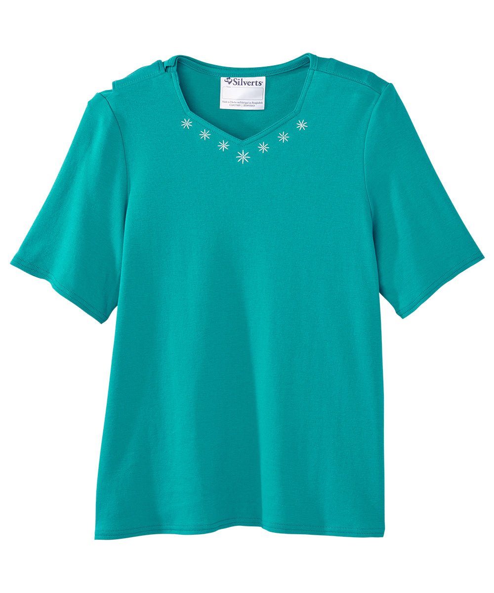 Women's Soft Embroidered Adaptive Top