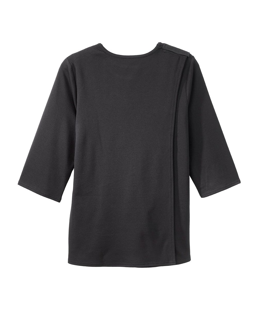 Women's Open Back Embroidered 3/4 Sleeve Top