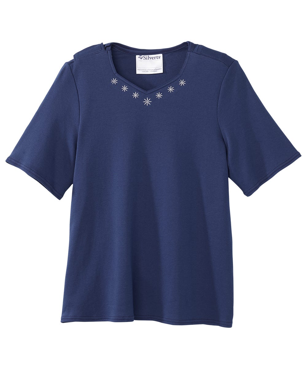 Women's Soft Embroidered Adaptive Top