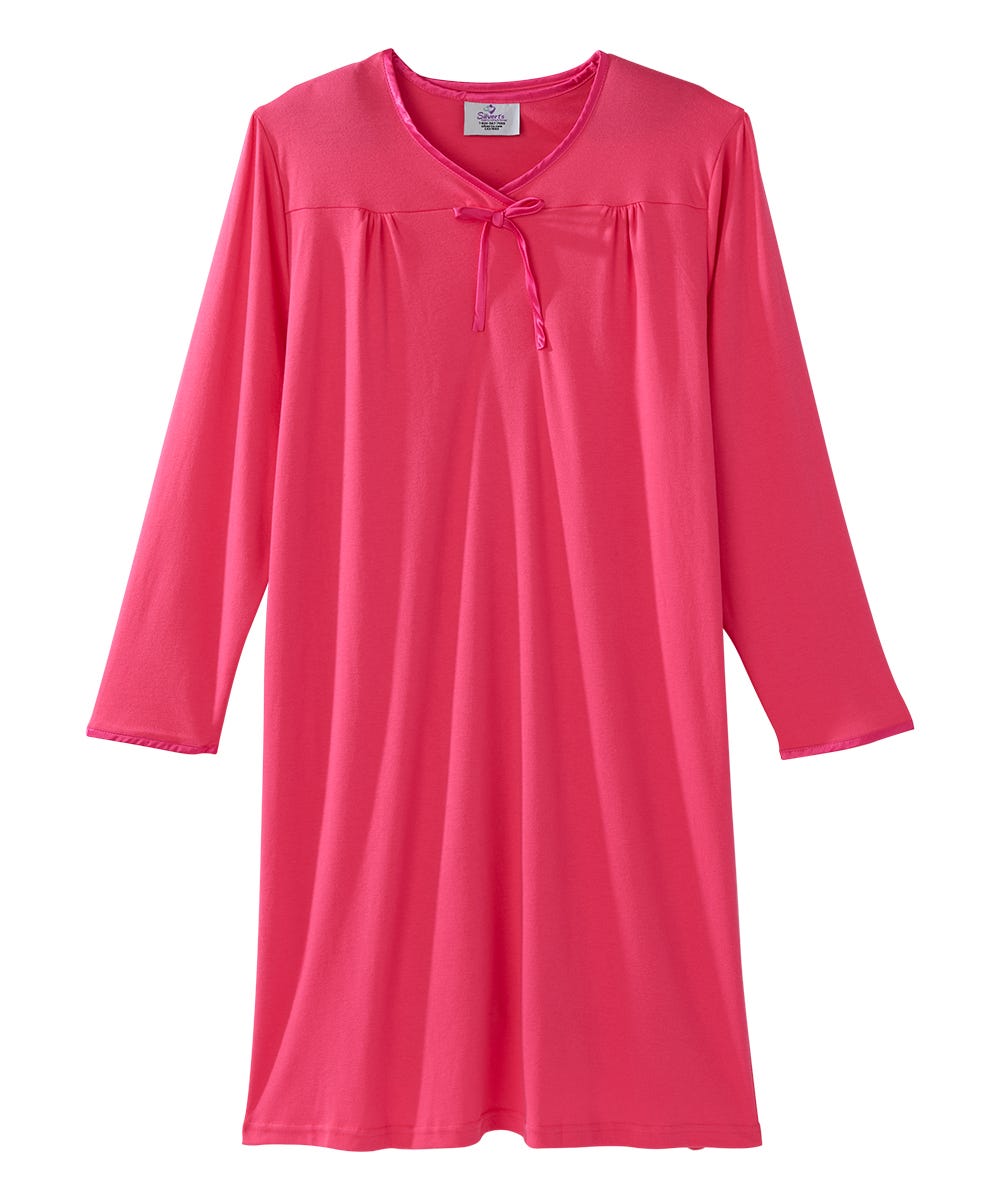 Women's Soft Bow Open Back Nightgown