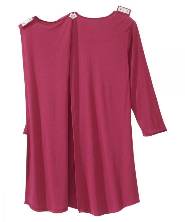 Women's Open Back Henley Nightgown