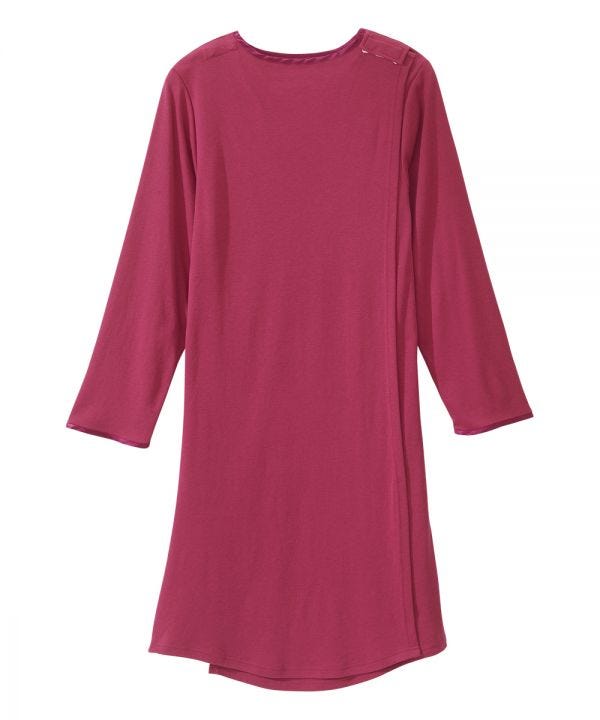 Women's Open Back Henley Nightgown