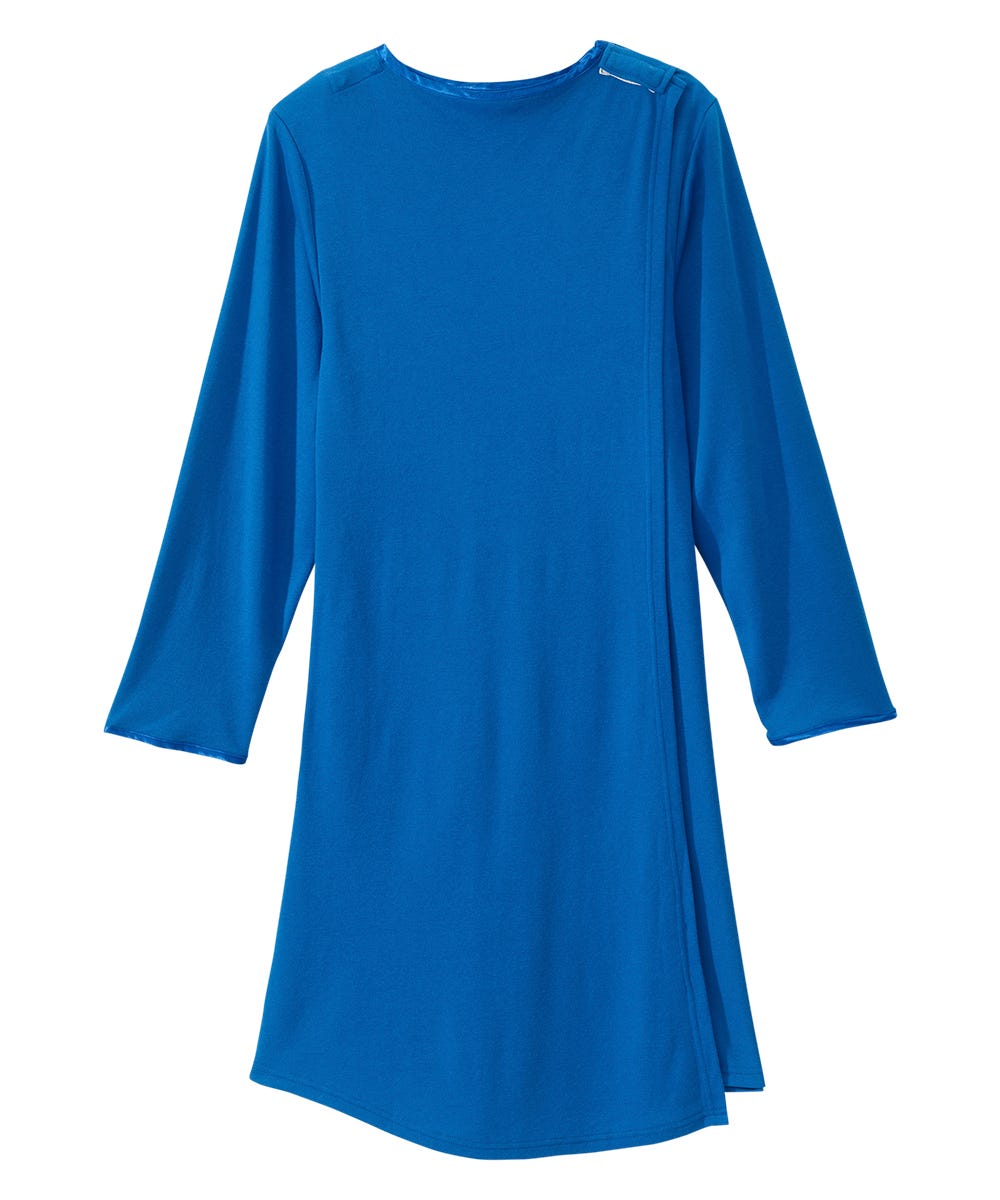 Women's Open Back Henley Nightgown
