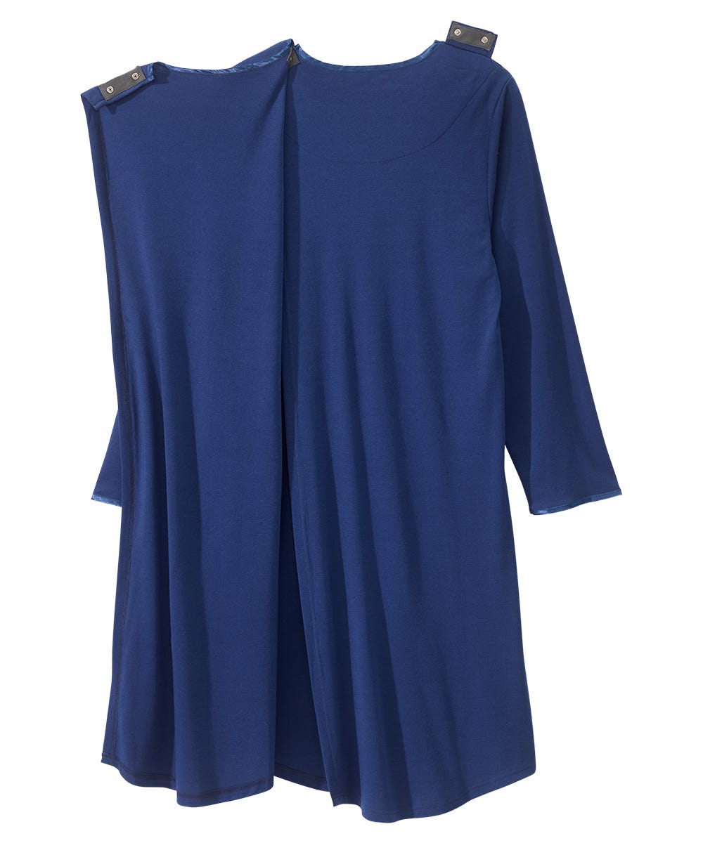 Women's Open Back Henley Nightgown