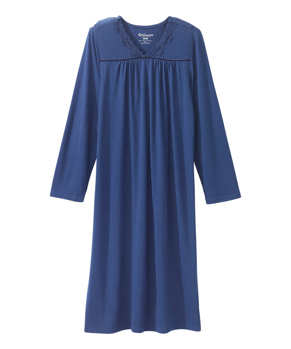 Women's Open Back Lace Trim Nightgown