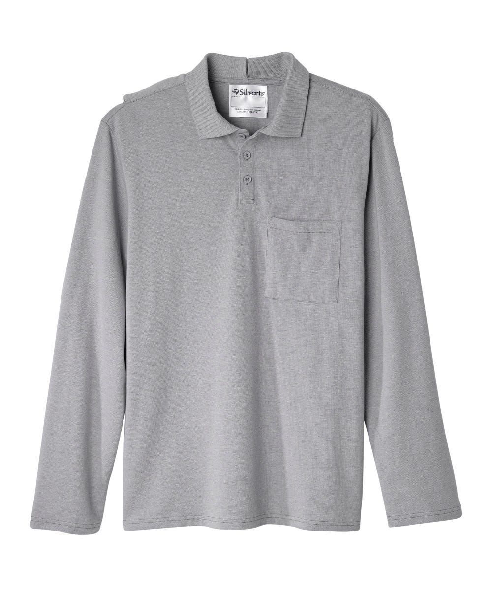 Men's Open Back Long Sleeve Polo