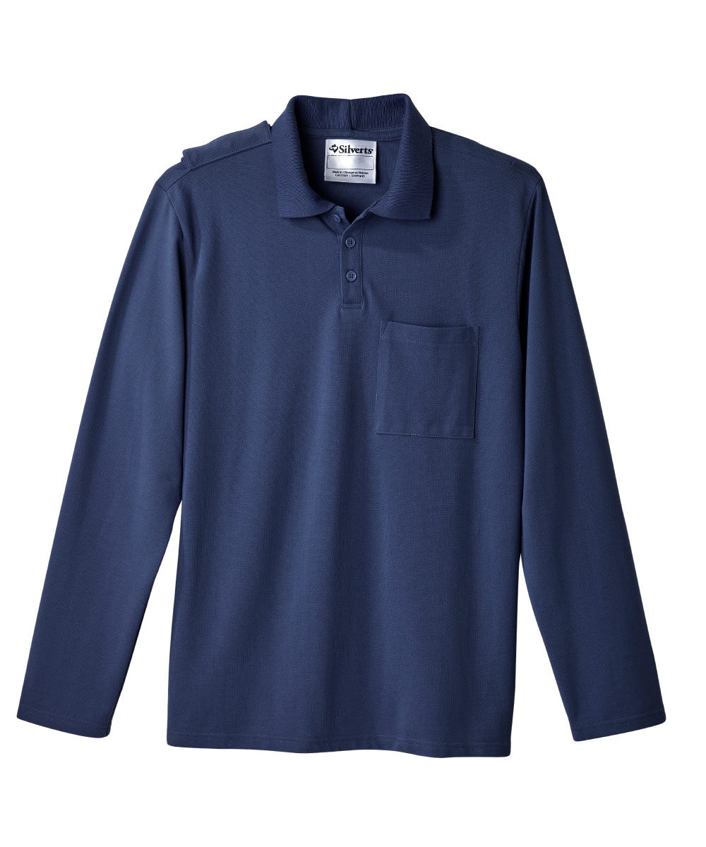 Men's Open Back Long Sleeve Polo