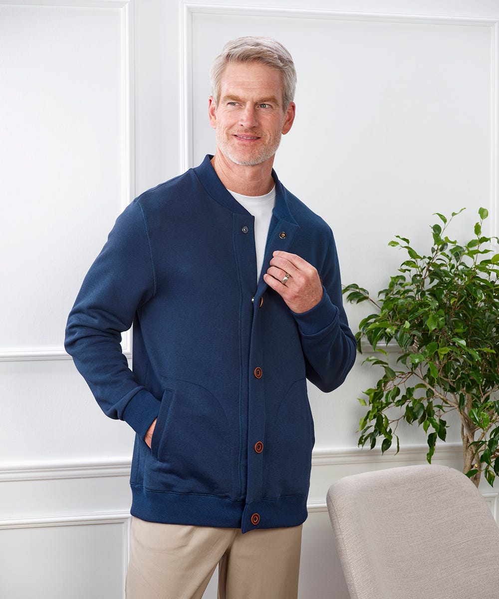 Men's Magnetic Button Front Cardigan Jacket
